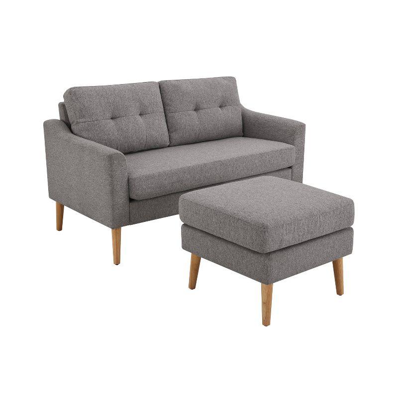 Serta Bellamy 2 in 1 Convertible Loveseat Chaise and Ottoman