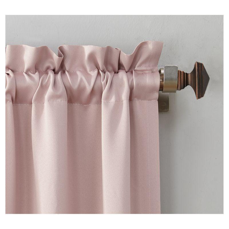 Blush Polyester Blackout Rod Pocket Curtain Panel