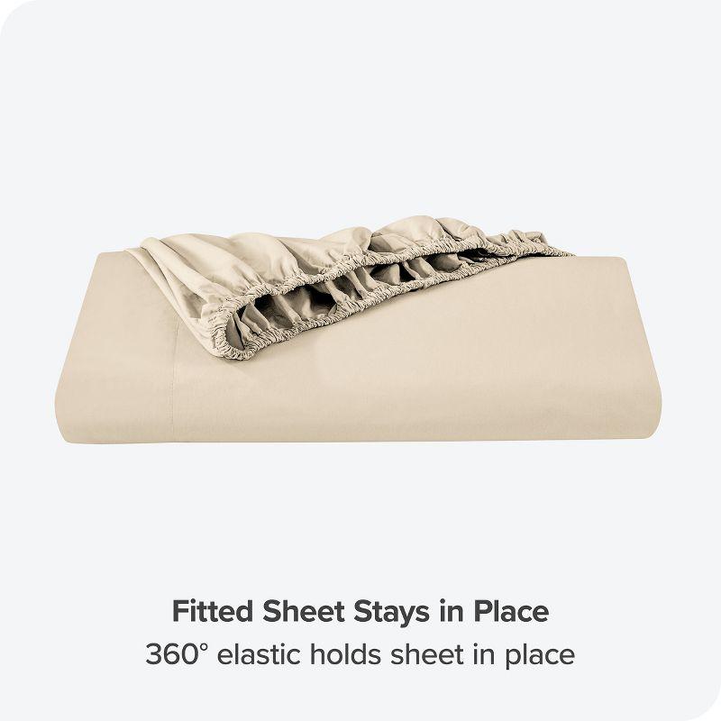 Bare Home 300 Thread Count Organic Cotton Percale Fitted Sheet