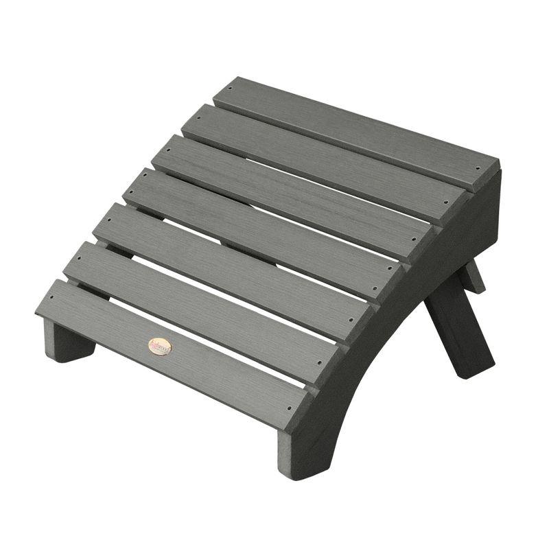 Folding Adirondack Patio Ottoman Coastal Teak Gray - highwood: All-Weather, Water-Resistant, No Assembly Required