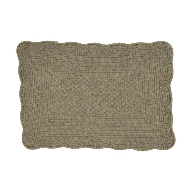 Green Quilted Cotton Rectangle Placemats Set of 4