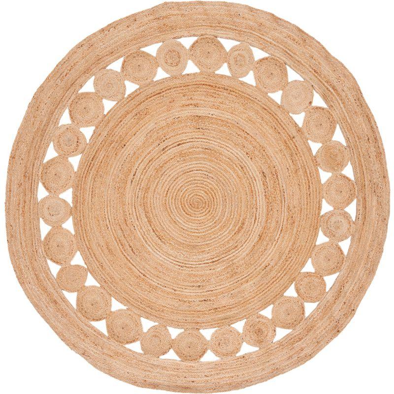 Handmade Boho Charm Round Jute Area Rug - 8' Black