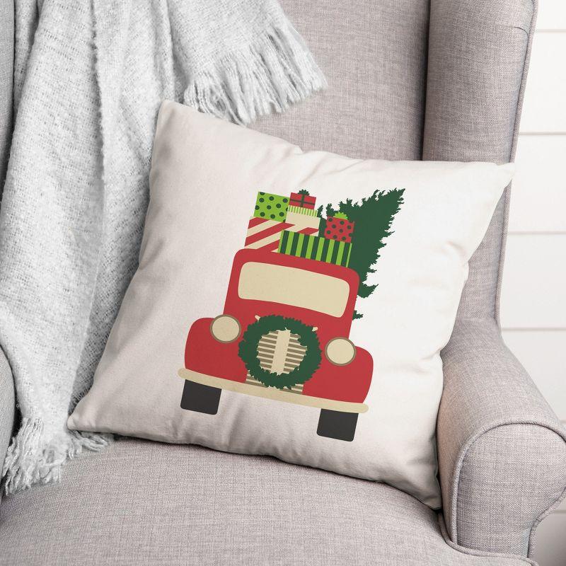 Creative Products Vintage Christmas Truck 16 x 16 Spun Poly Pillow