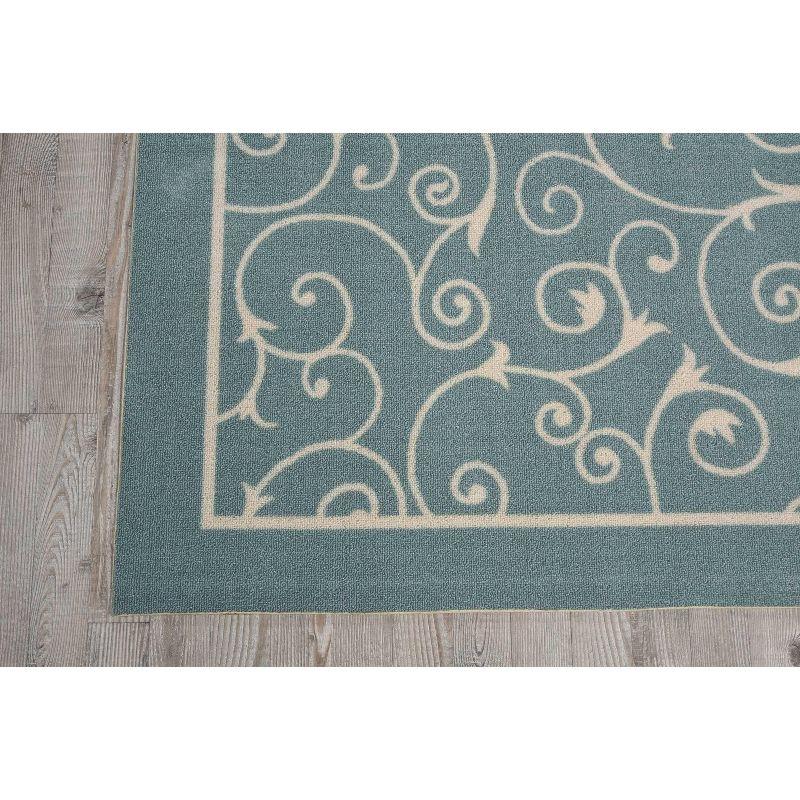 Nourison Home & Garden Light Blue Indoor/Outdoor Area Rug RS019 6'6" x 6'6"