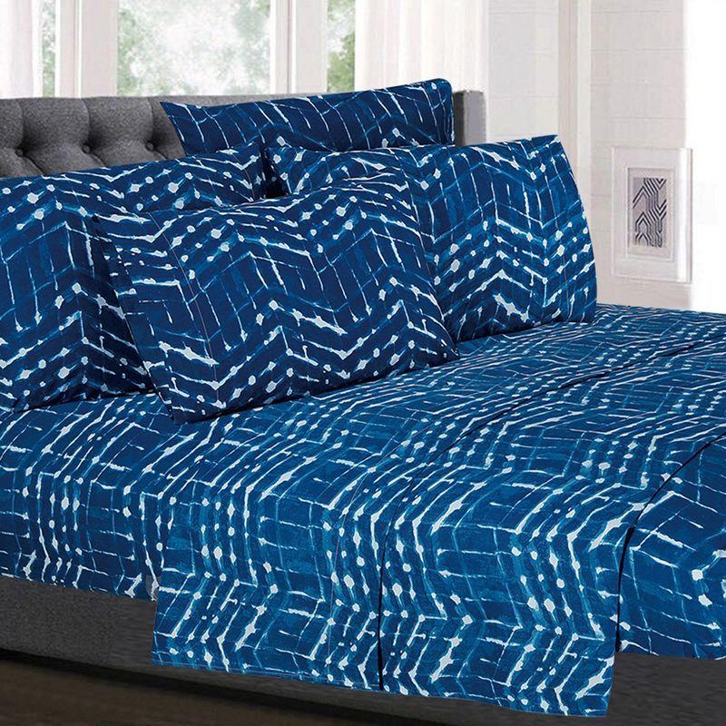 Monroe 6-Piece Zig Zag Geometric Microfiber Sheet Set