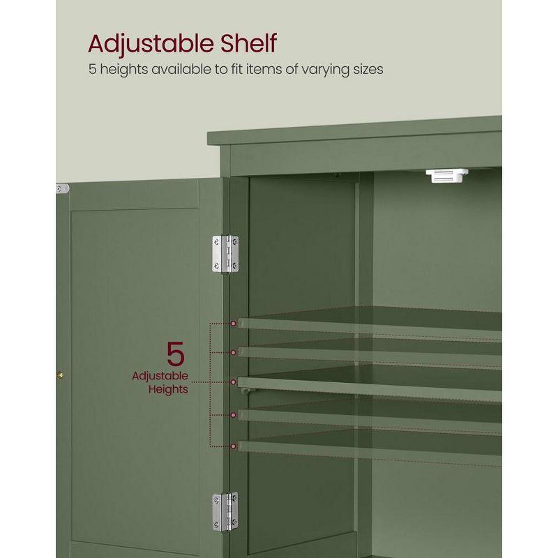 VASAGLE Bathroom Floor Storage Cabinet, Bathroom Storage Unit, Freestanding Cabinet with 2 Drawers and 2 Doors,Forest Green