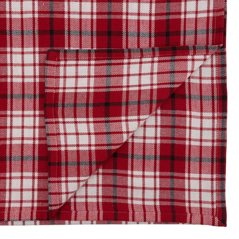 Red and White Cotton Plaid Table Runner