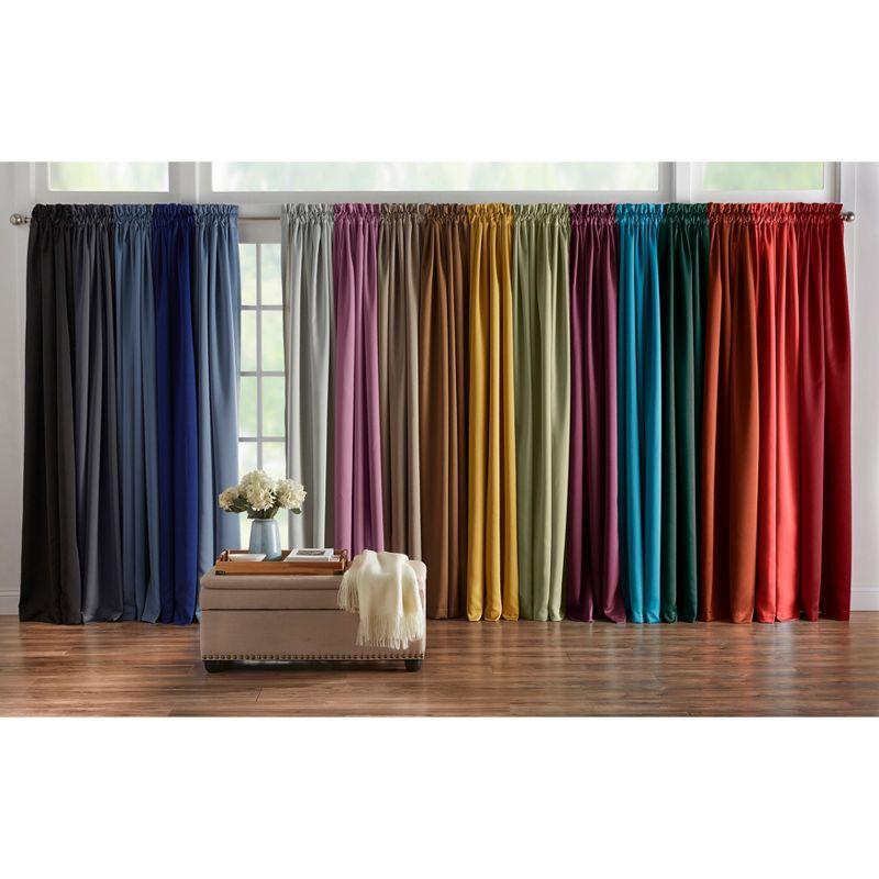 BrylaneHome BH Studio Room-Darkening Rod-Pocket Panel - 54" W 84" L, Teal