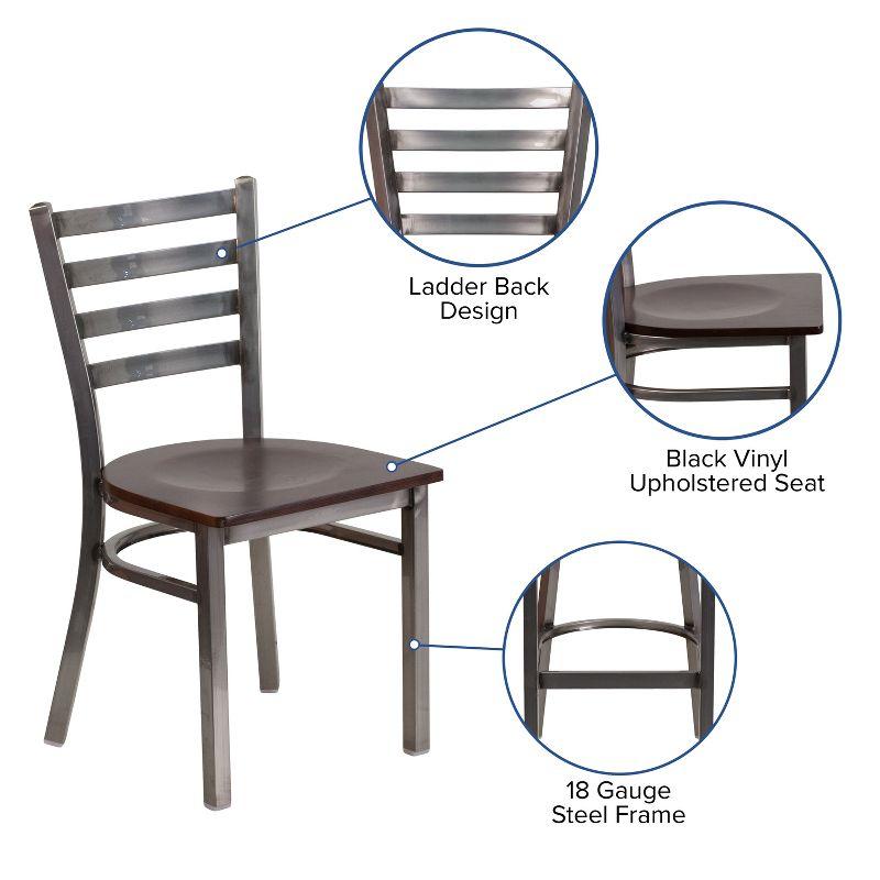 Flash Furniture Kendall Clear Coated Ladder Back Metal Restaurant Chair