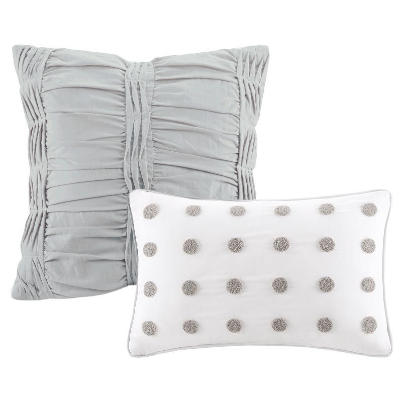 Intelligent Design Brooklyn Cotton Jacquard Comforter Set with Euro Shams and Throw Pillows