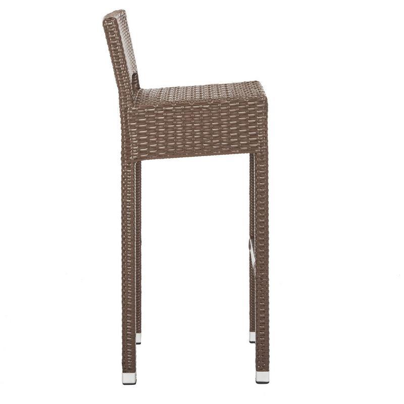 Landry Barstool - Indoor/Outdoor - FOX5212 - Brown - Safavieh