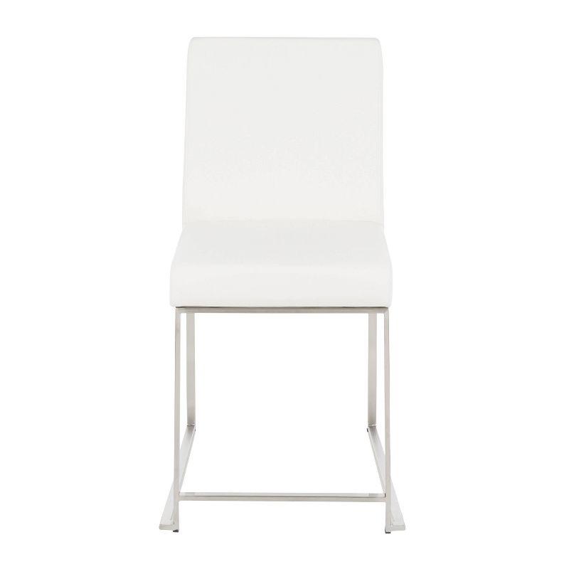 Set of 2 High Back Fuji Contemporary Dining Chairs: Upholstered, Floor Protectors - LumiSource