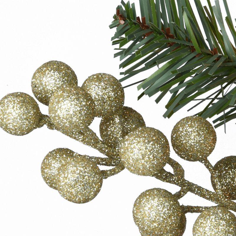National Tree Company 9 ft. Glittery Pomegranate Pine Garland with Clear Lights