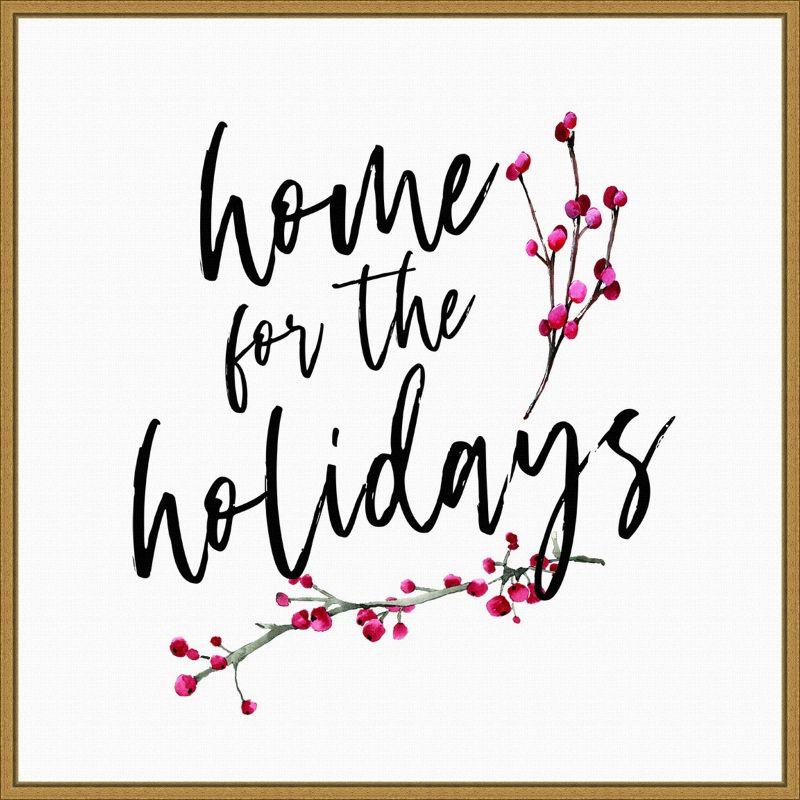 22" x 22" Home for The Holidays Framed Wall Canvas - Amanti Art: Seasonal Decor, Modern Style