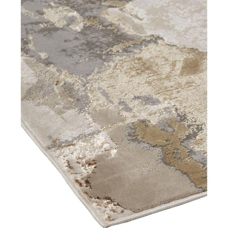 Aura Modern Watercolor Gray/Ivory/Gold Area Rug