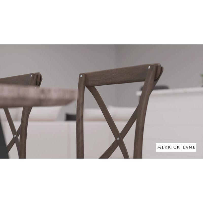 Merrick Lane X-Back Bistro Style Wooden High Back Dining Chair in Lime Wash