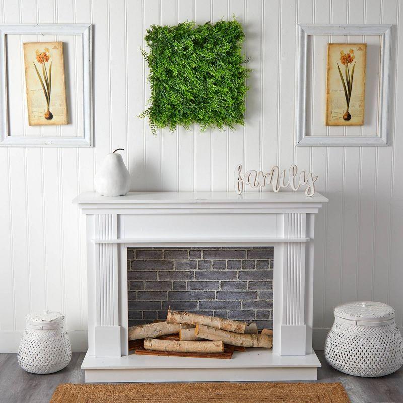 20" X 20" Lush Mediterranean Artificial Fern Wall Panel - Nearly Natural: UV Resistant, Indoor/Outdoor Decor