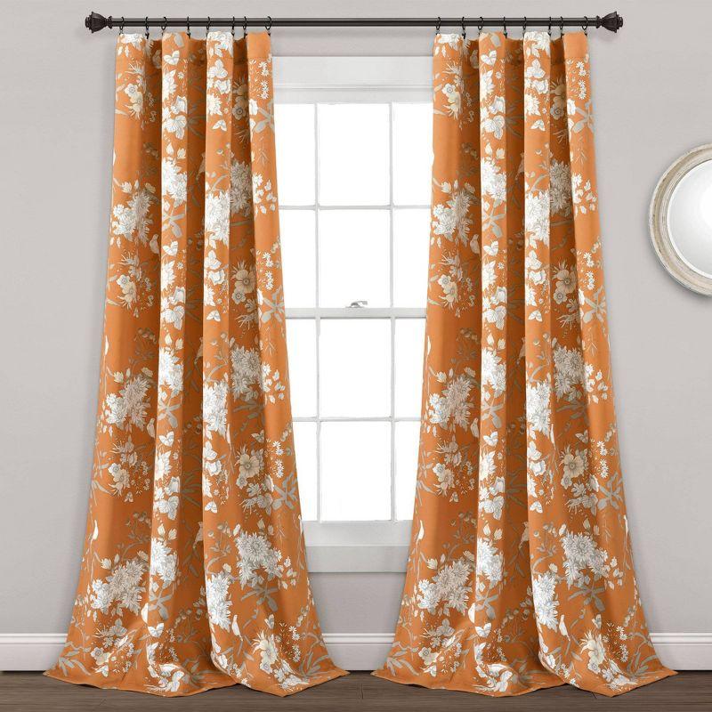 Botanical Garden Polyester Room Darkening Curtain Pair (Set of 2)