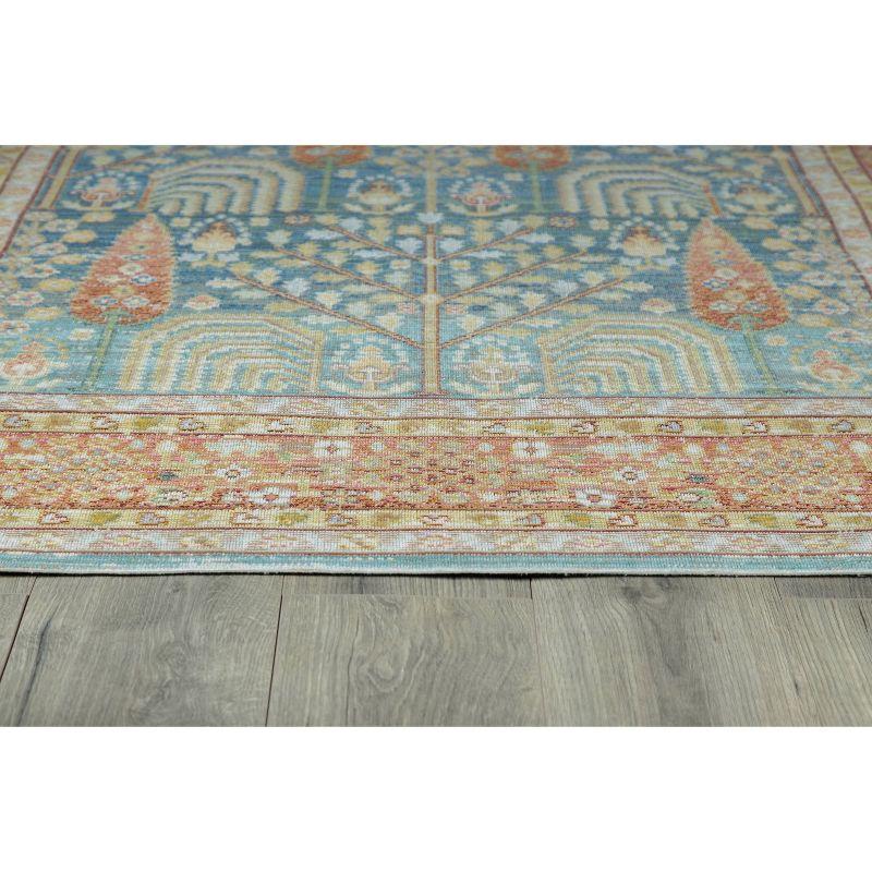 Momeni 5'3"x7'3" Isabella Arely Machine Loomed Area Rug Blue: Classic Medallion Pattern, Low Pile, Indoor Use