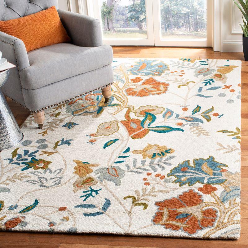 Blossom BLM975 Hand Tufted Indoor Area Rug - Ivory/Blue - 5'x8' - Safavieh