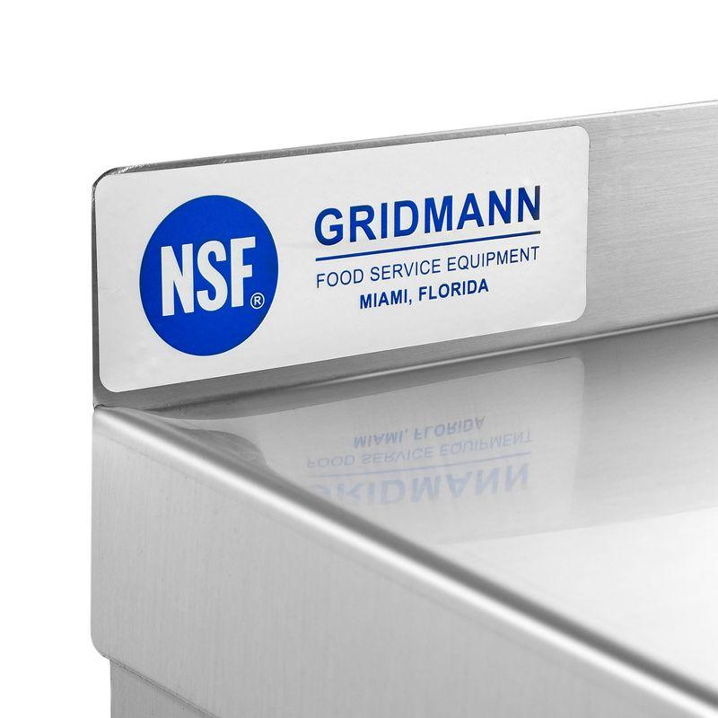 GRIDMANN 24"x18" NSF Certified Stainless Steel Kitchen Wall Shelf with Backsplash