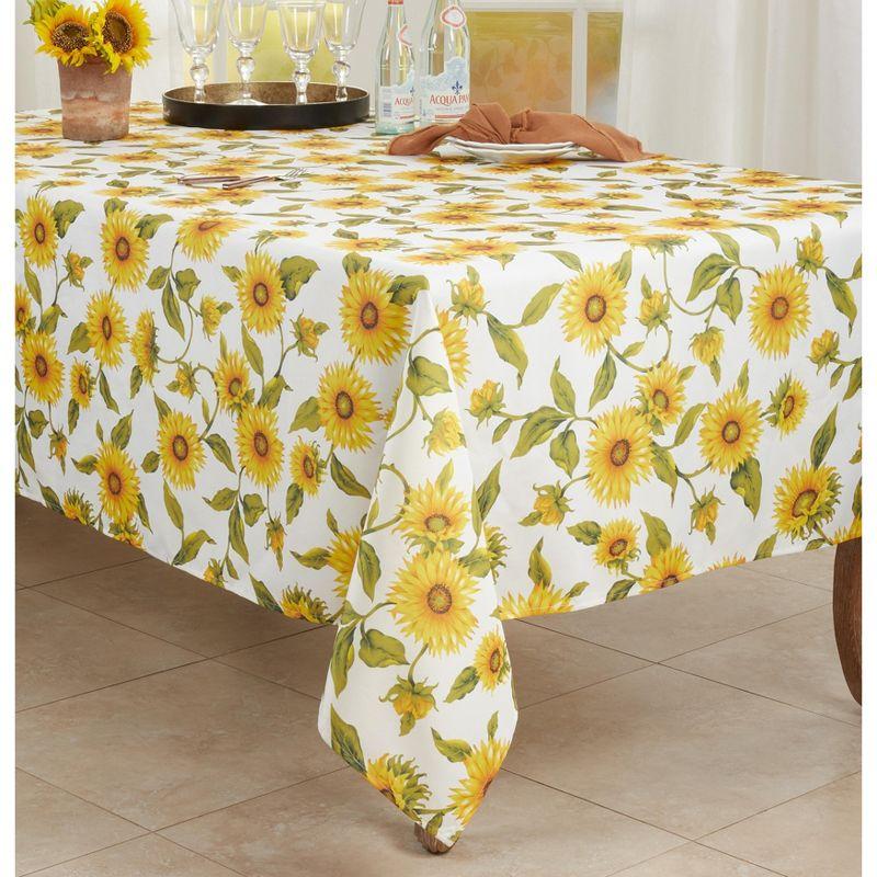 Saro Lifestyle Summer Tablecloth With Sunflower Design