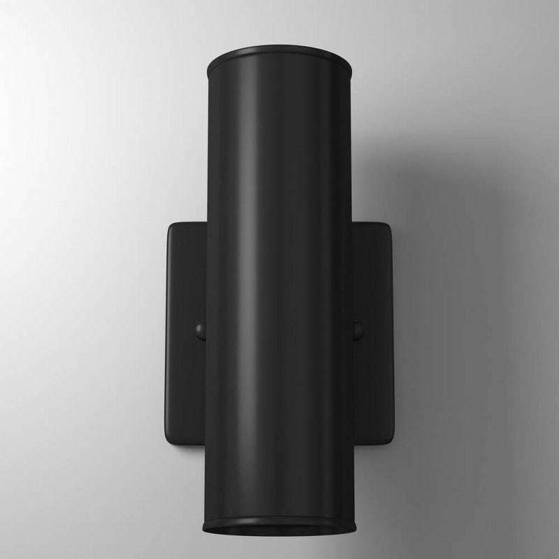 2-Light Riga Outdoor Wall Light Matte Black - EGLO: ETL Listed, Integrated LED, Adjustable Head Tilt, Iron Body