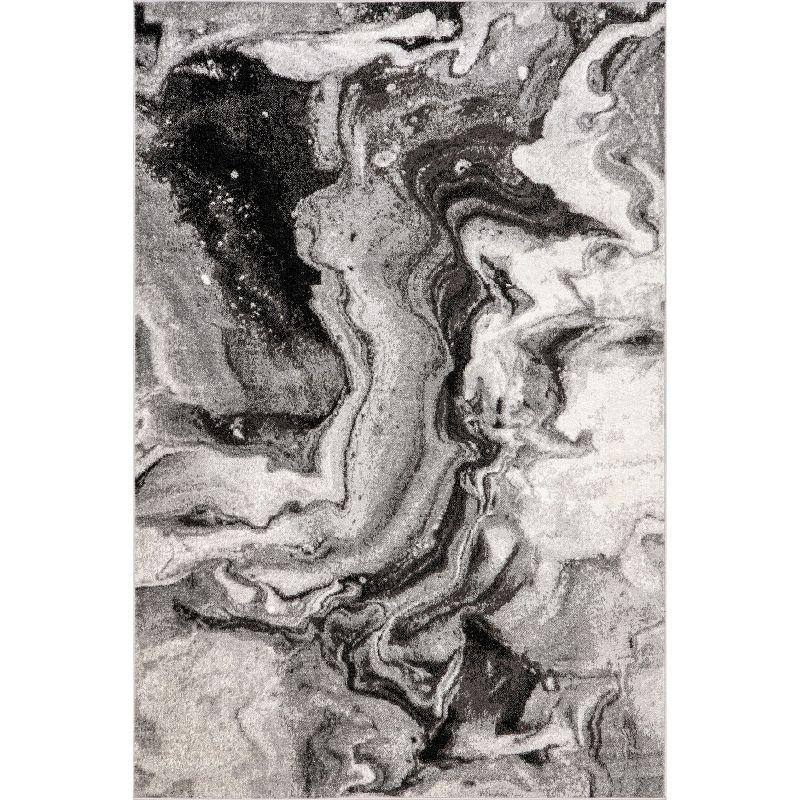 Nuloom Remona Abstract 7x9 Indoor Area Rug for Living Room Bedroom Dining Room Kitchen, Grey/Ivory