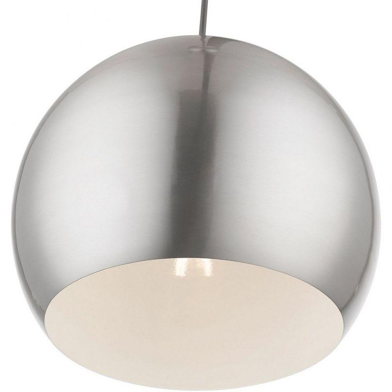 Livex Lighting Stockton 1 - Light Pendant in  Brushed Nickel/Polished Chrome