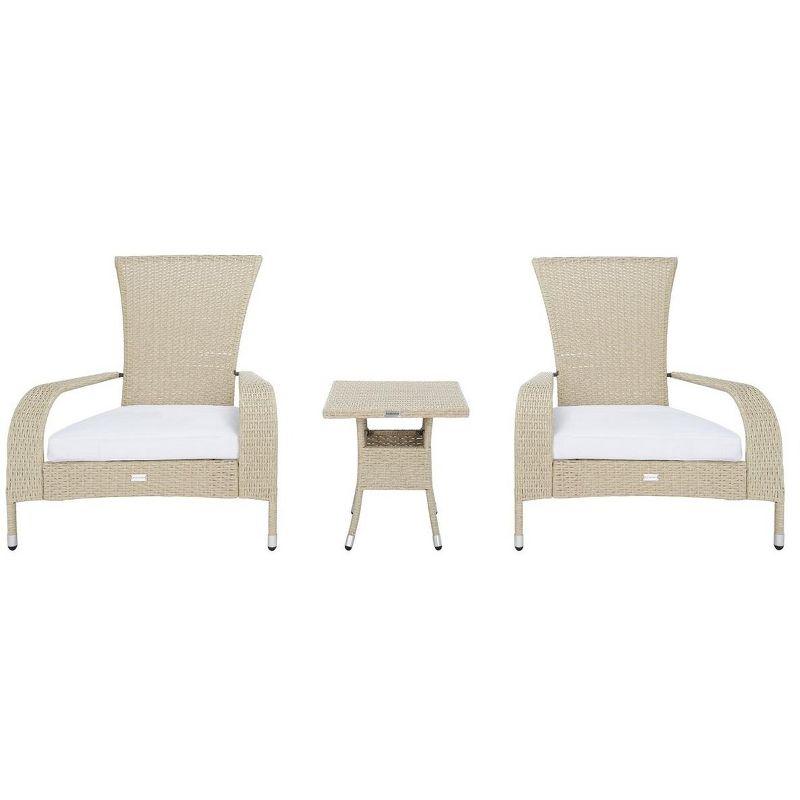 Edna Beige and White 3 Piece PE Rattan Lounge Set