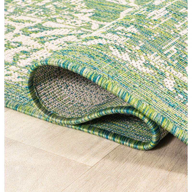 Tela Bohemian Inspired Textured Weave Floral Indoor/Outdoor Area Rug - JONATHAN Y