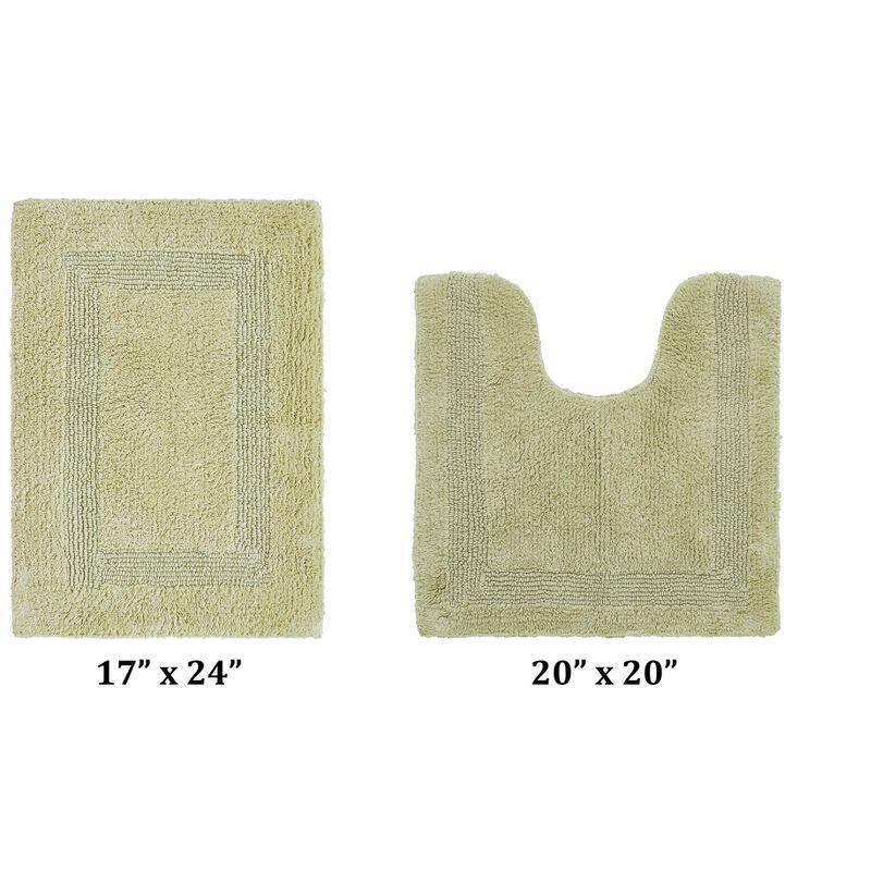 Better Trends Lux 100% Cotton Tufted Solid Reversible Bath Rug Set 2 PC (17" x 24" | 20" x 20") - Sage