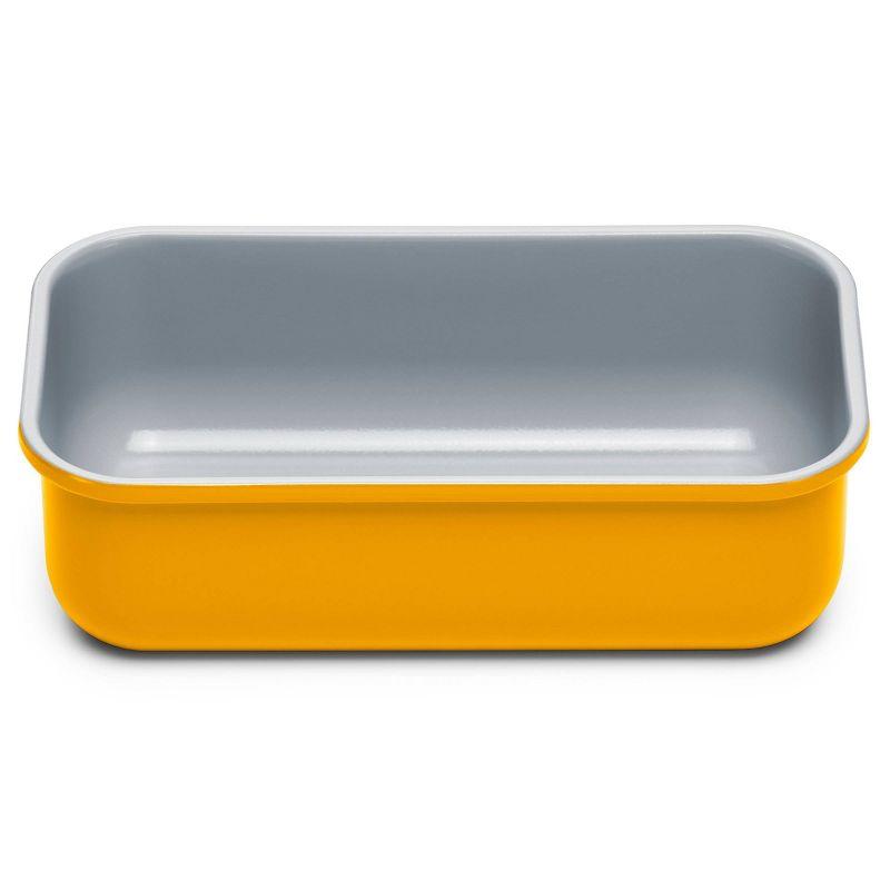 Marigold Non-Stick Ceramic Loaf Pan with Gray Interior