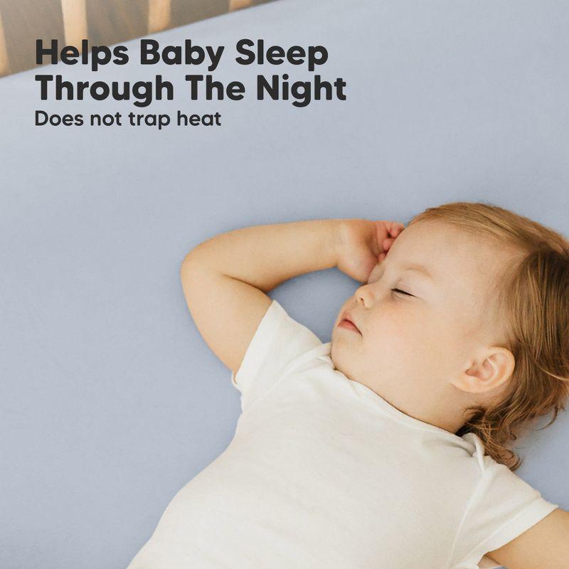 KeaBabies Mini Crib Sheets for Baby Girls, Boys, 2-Pack Soothe Pack and Play Sheets Fitted, Organic Pack N Play Mattress Sheet (Blue Flax)