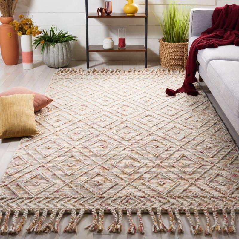 Natura NAT188 Hand Loomed Indoor Area Rug - Ivory/Red - 6'x9' - Safavieh