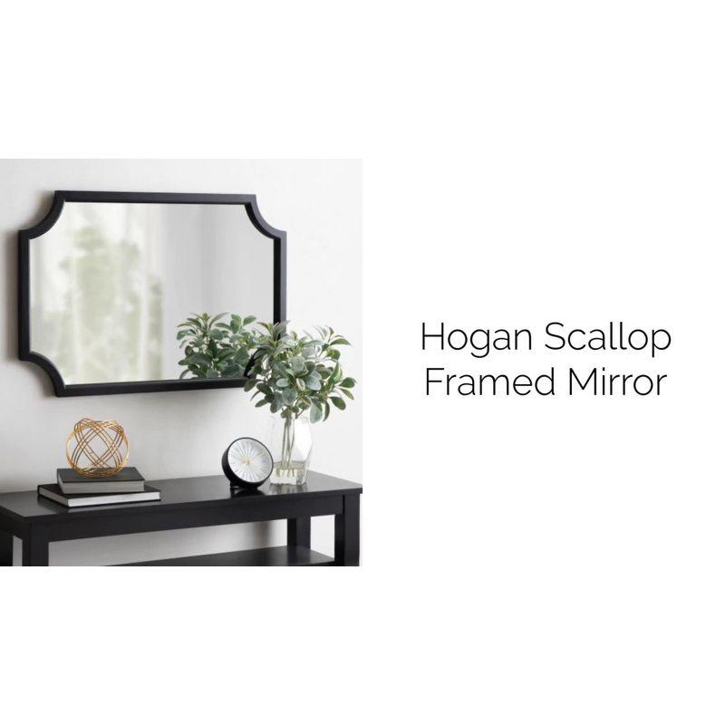 Hogan Scalloped White Wooden 21"x27.5" Contemporary Wall Mirror