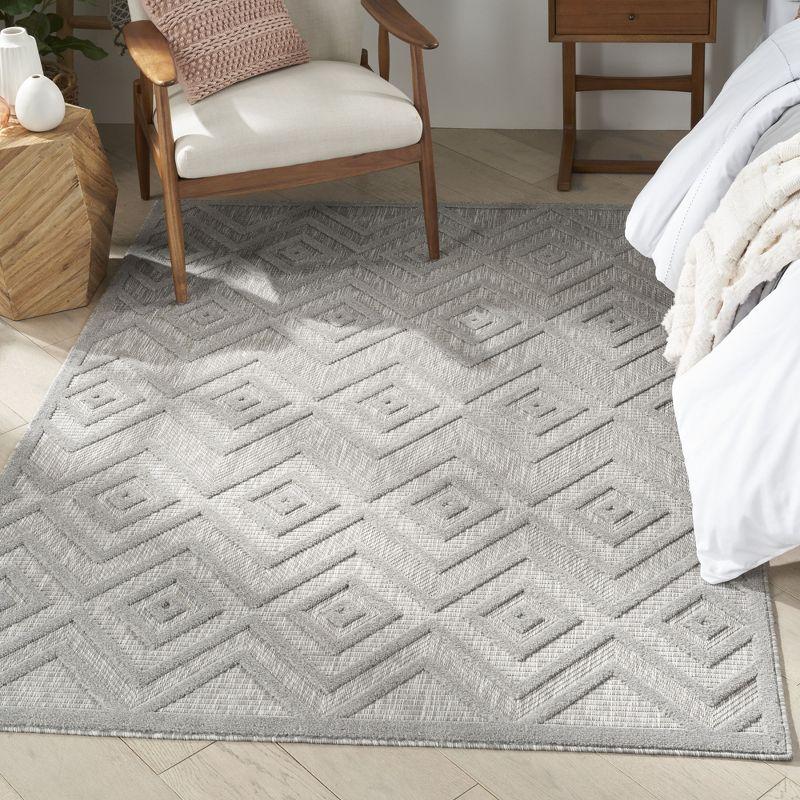 Nourison Versatile Solid Diamond Indoor Outdoor Flatweave Area Rug