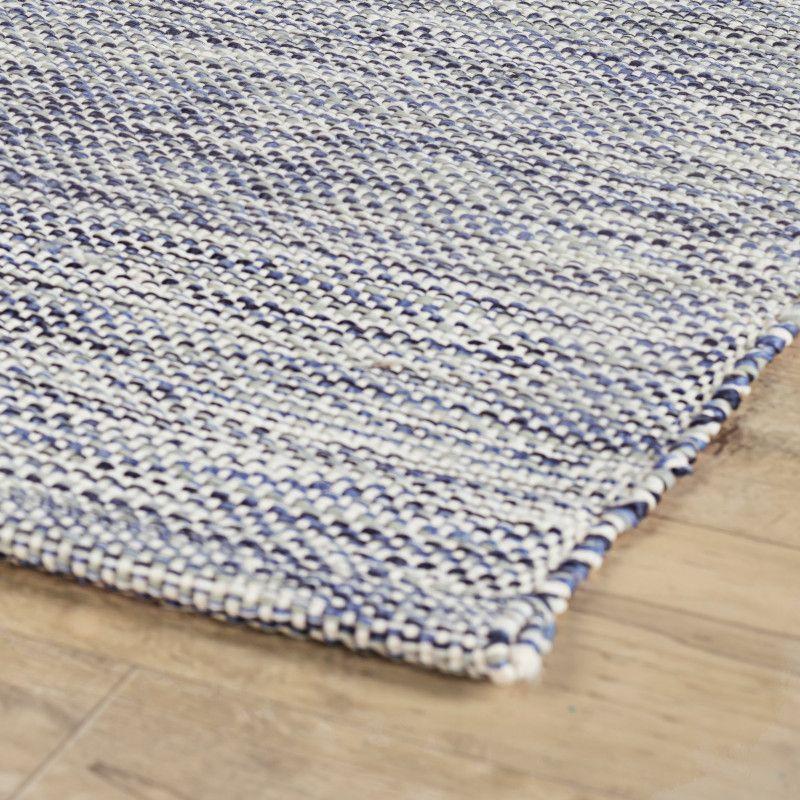 Solid Blue Handwoven Handwoven Indoor/Outdoor Rug