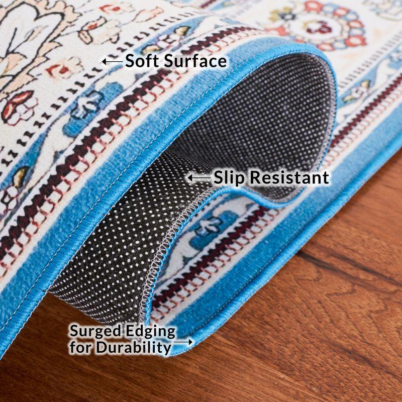 Tucson TSN136 Power Loomed Machine Washable Area Rug - Turquoise/Beige - 3'x5' - Safavieh.