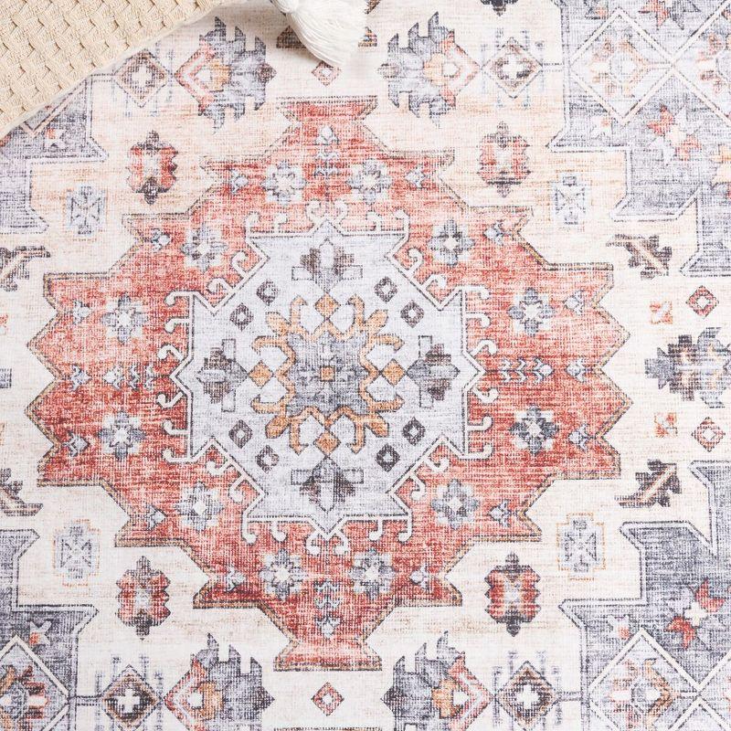 Arizona ARZ512 Power Loomed Machine Washable Area Rug - Rust/Light Blue - 5'x8' - Safavieh.