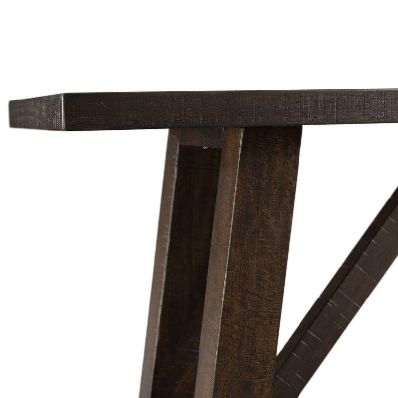 Carter Dining Bench Graphite Gray - Picket House Furnishings: Rustic Trestle Base, Solid Wood, Seats 2