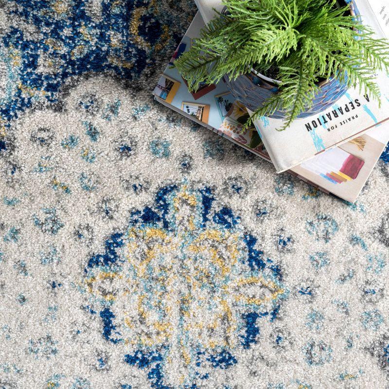 12'x15' Verona Vintage Persian Style Area Rug Blue - nuLOOM: Geometric Pattern, Low Pile, Indoor Rectangle Rug