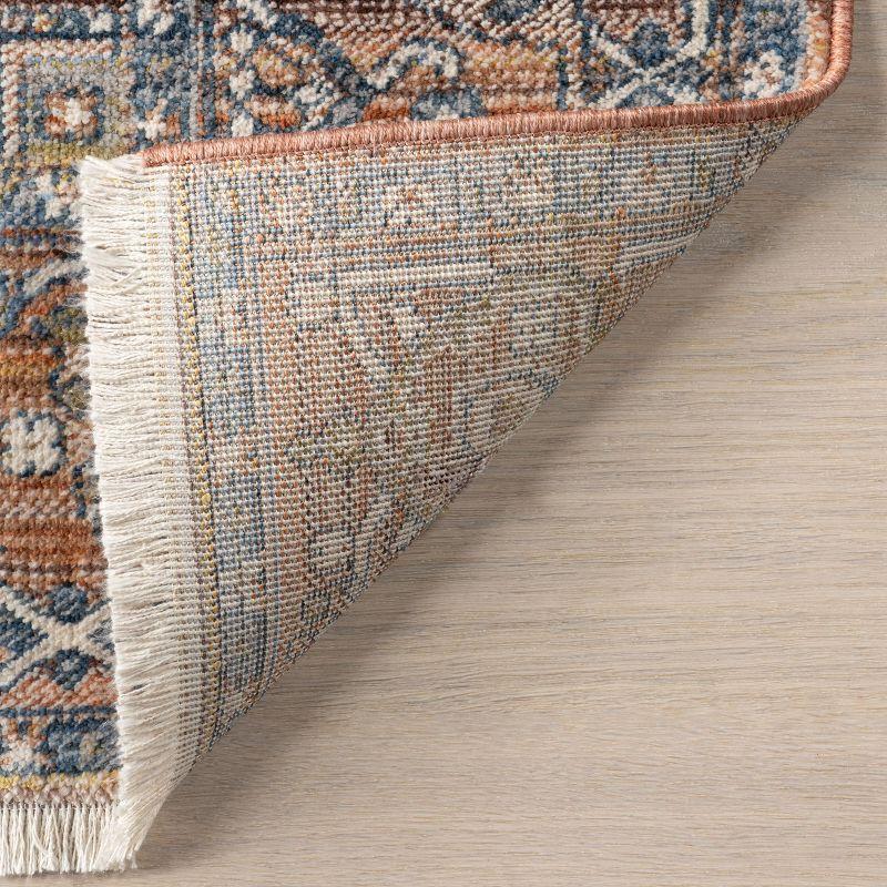 Rust Medallion Reversible Synthetic Square Area Rug