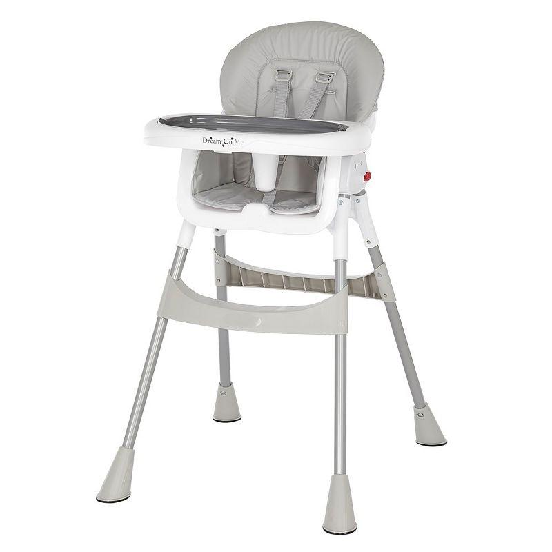 Dream On Me Portable 2-In-1 Table Talk High Chair - Convertible Compact and Lightweight, Grey
