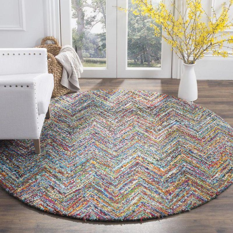 Nantucket Round Multicolor Hand-Tufted Cotton Area Rug