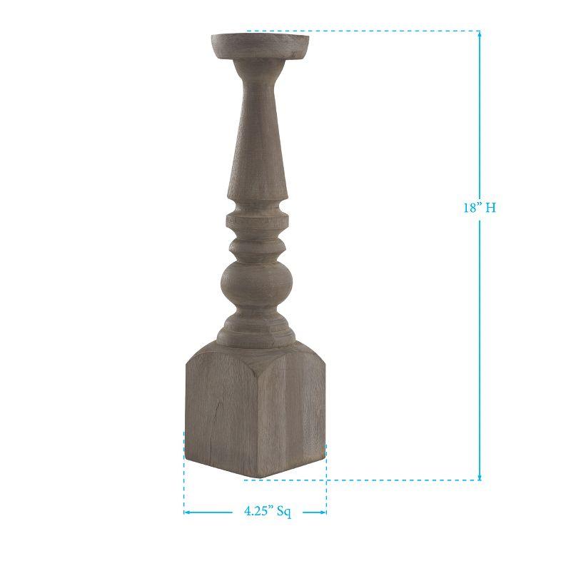 Brighton 18" Distressed Brown Wood Candlestick