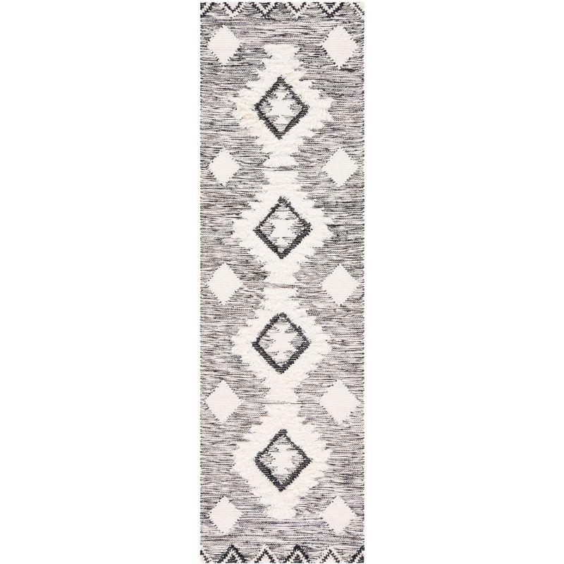 Kenya KNY275 Hand Woven Runner Rug - Black/Ivory - 2'3"x8' - Safavieh.