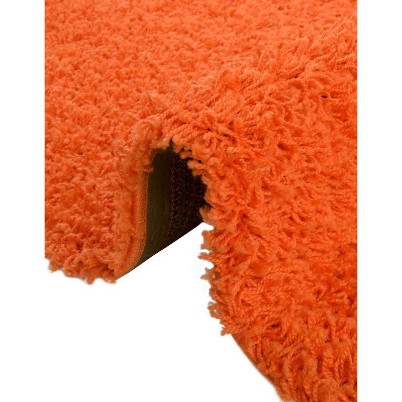 Tiger Orange Oval 8' x 10' Easy Care Synthetic Shag Rug