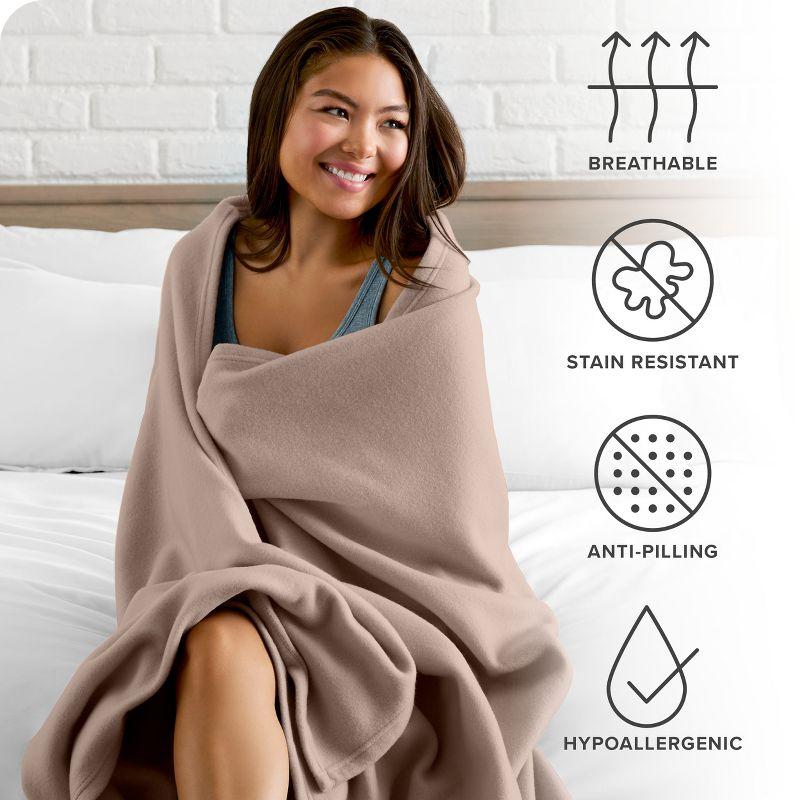 Lightweight Polar Fleece Blanket by Bare Home