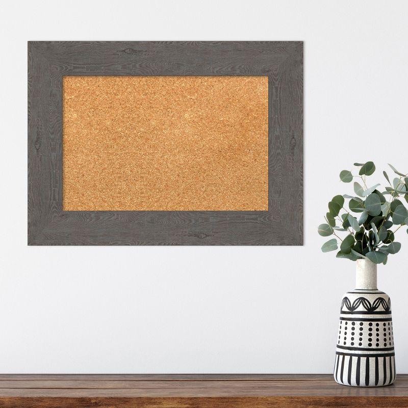 Amanti Art Rustic Plank Framed Corkboard, Natural Cork